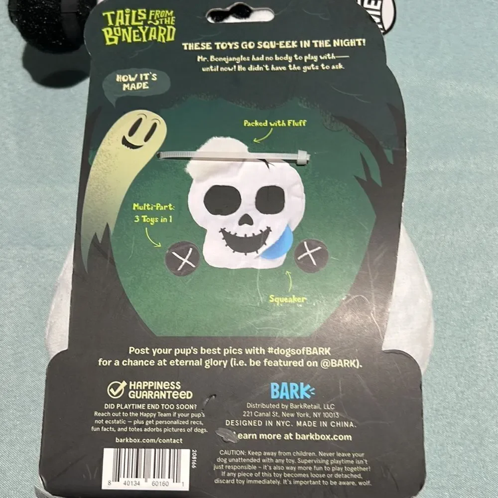 Bark “Tails from the Barnyard” Skeleton‎ Halloween Dog Toys D7